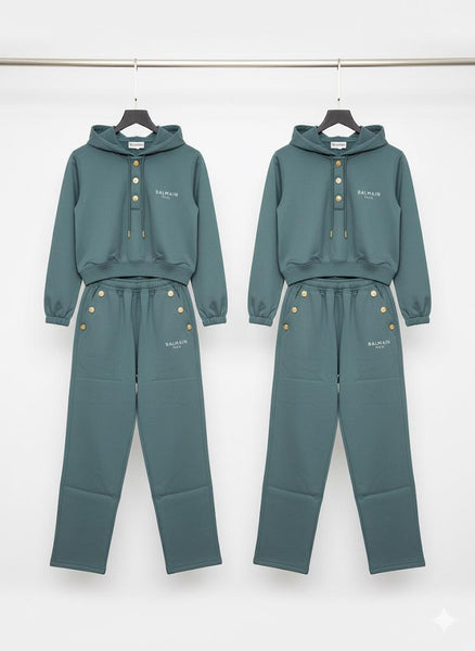 Premium Track Set with Gold Button Detailing Stylish & Comfortable