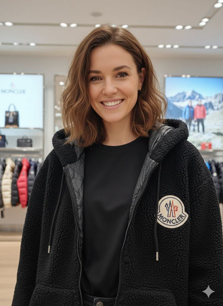 Premium Black Furry Designer Jacket For Women