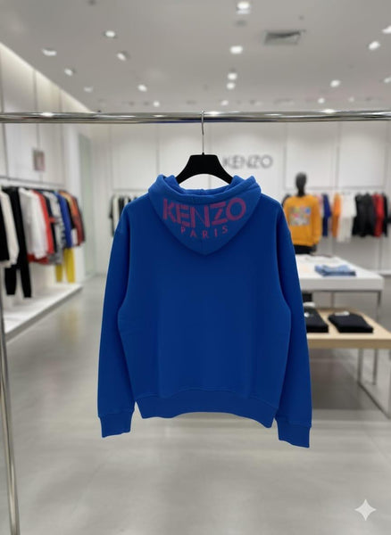 Elegant Classic Bold Blue Logo Hoodie