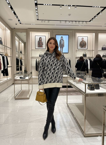 FF Monogram Hooded Sweater  Luxury Statement Knitwear For Woman