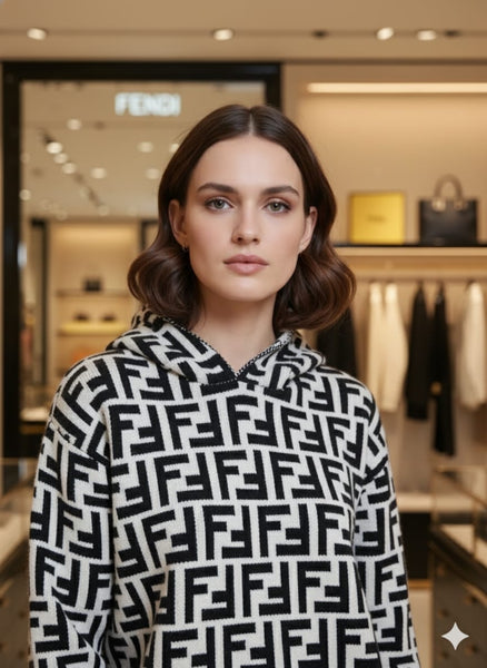 FF Monogram Hooded Sweater  Luxury Statement Knitwear For Woman