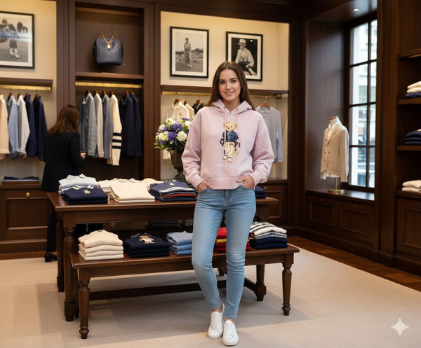 Premium Pink  Bear Graphic Hoodie Cozy & Cute Style