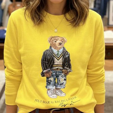 Premium  Yellow Bear Sweatshirt  Stylish Casual Wear