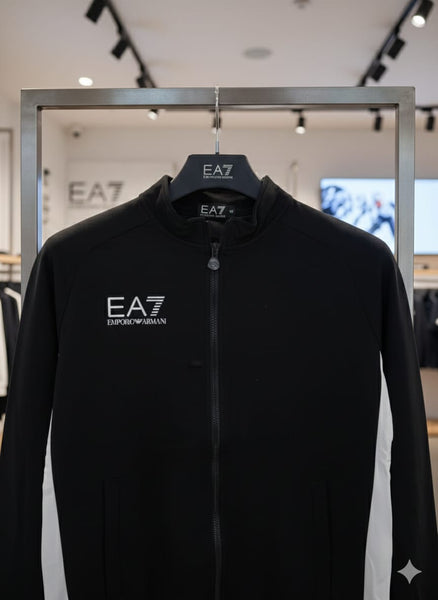 Premium Black & White Sports Zip-Up Jacket