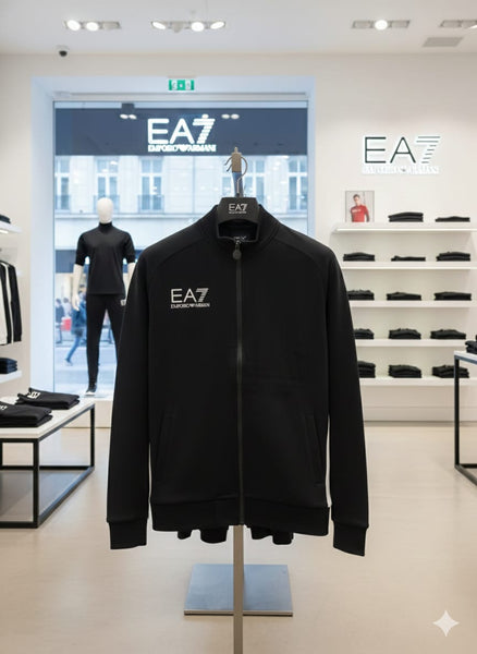 Premium Black & White Sports Zip-Up Jacket