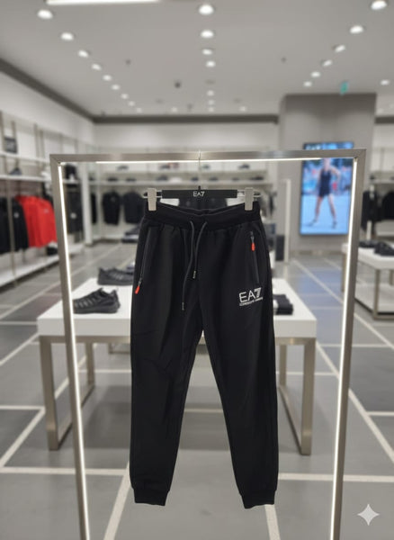 Black Premium Joggers with Logo Detailing