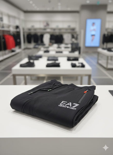 Black Premium Joggers with Logo Detailing