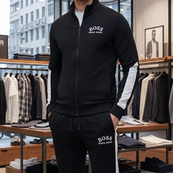 Luxury Black Logo Tracksuit Set