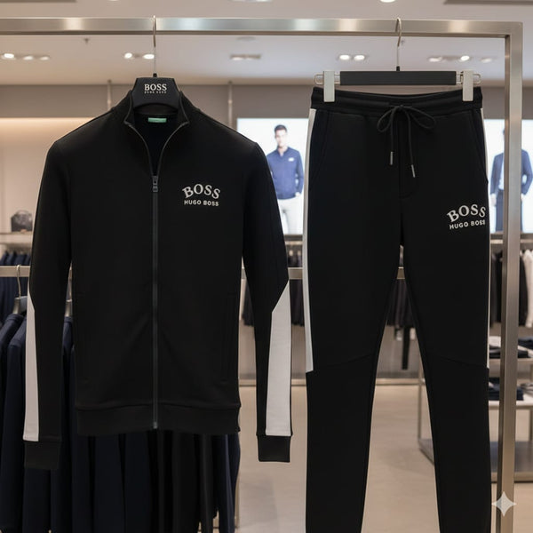 Luxury Black Logo Tracksuit Set