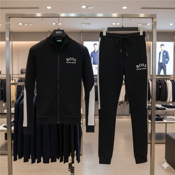 Luxury Black Logo Tracksuit Set