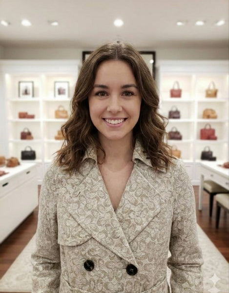 Elegant Beige Monogram Trench Coat – Timeless, Stylish & Premium