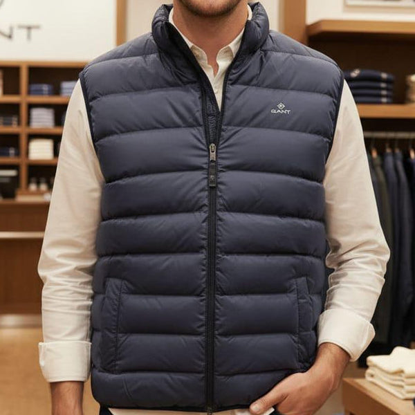 Men’s Blue Puffer Vest  Lightweight, Warm & Stylish
