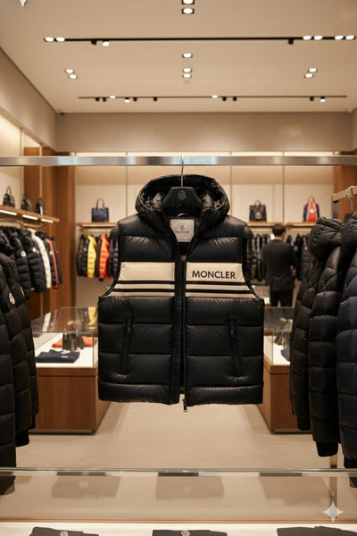 Men’s  Black Puffer Vest  Premium Warmth with Signature Logo Design