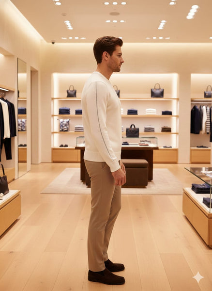 Classic Solid White Crew Neck Sweater Premium Winter Essential