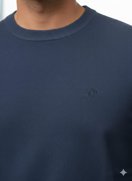 Classic Navy Blue Crew Neck Sweater – Smart & Comfortable