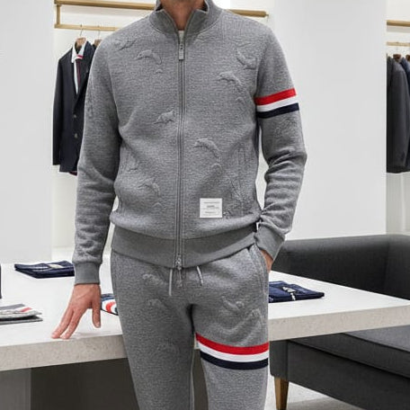 Men Branded Track-Set With Designer Embroidery