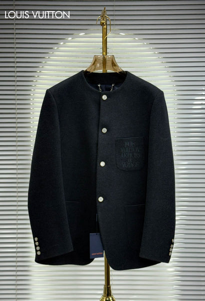 Chic Collarless Jacket