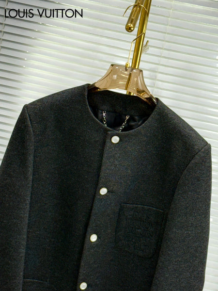 Chic Collarless Jacket