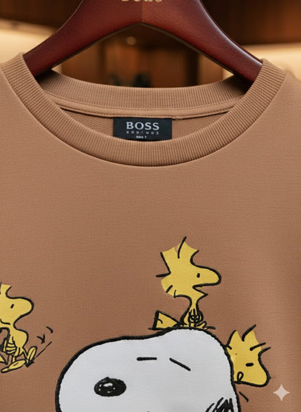 Premium Brown Cartoon Print Sweatshirt – Stylish Casual Wear
