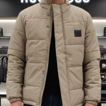 Beige Quilted Winter Jacket – Smart & Everyday Comfort