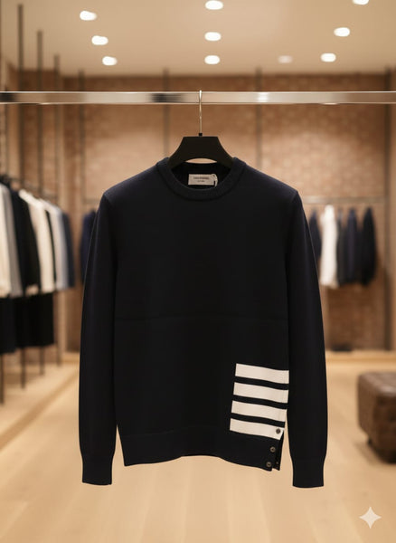 Elegant Brand  Diagonal Stripe Merin Wool Knit Pullover