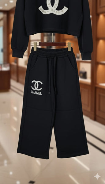 Luxury Kids Black Logo Co-Ord Set Stylish & Elegant Look