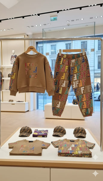 Premium Stylish Kids Logo Print Co-ordinate Set Sweatshirt & Joggers