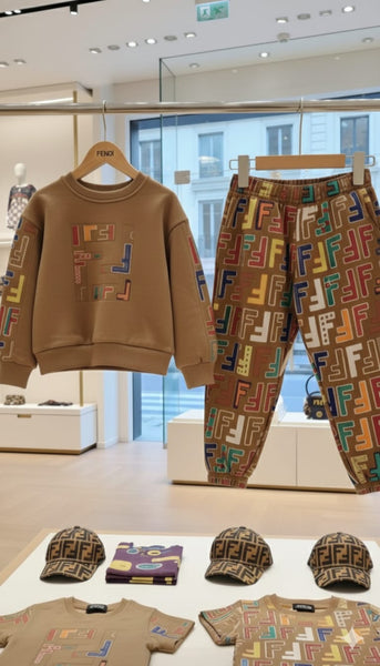 Premium Stylish Kids Logo Print Co-ordinate Set Sweatshirt & Joggers