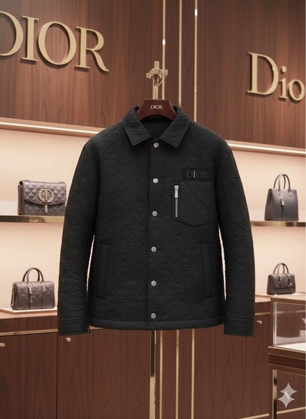 Men’s Premium Black Quilted Jacket  Elegant Winter Comfort