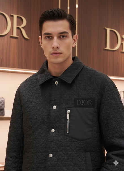 Men’s Premium Black Quilted Jacket  Elegant Winter Comfort