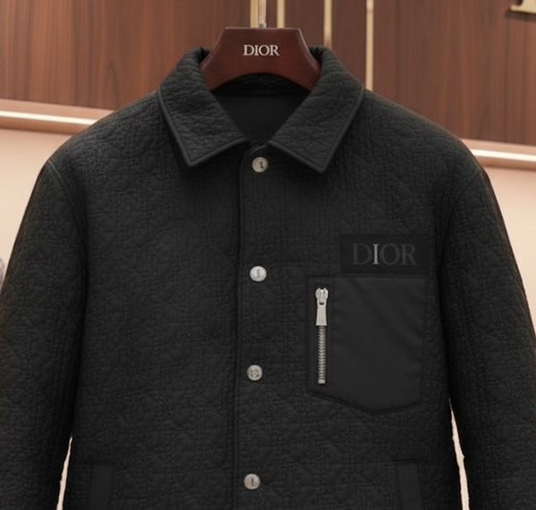 Men’s Premium Black Quilted Jacket  Elegant Winter Comfort