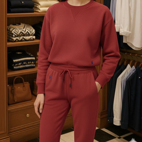 Women’s Premium Maroon Sweatshirt & Jogger Set
