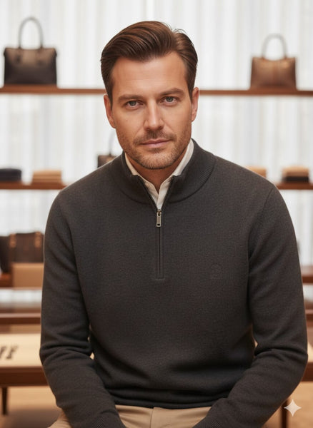 Men’s Premium Charcoal Half-Zip Pullover