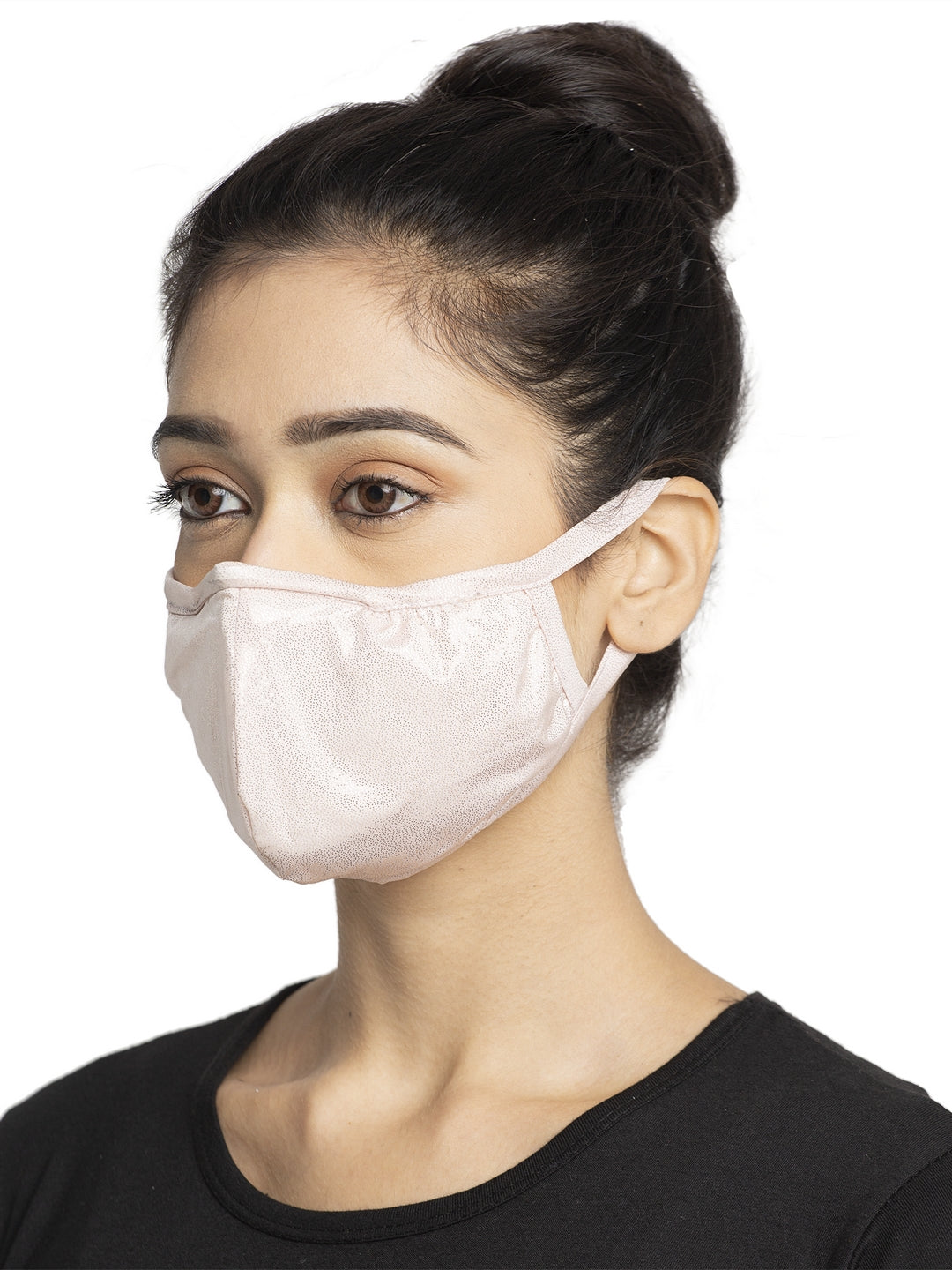 Pink With Shiny Glitter Women Fashionable Reusable Party face Mask