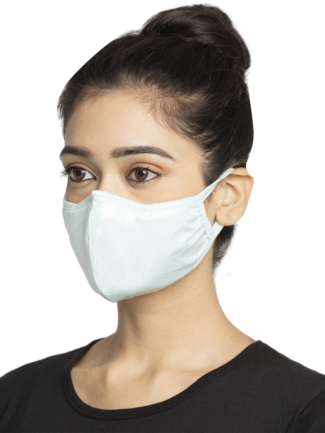 Teal Green Embellished Sparkling Glitter Sequin Women Fashion Reusable Face Mask