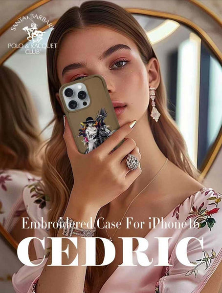 Santa Barbara Cedric Series Embroided Leather Case for iPhone 16 Series