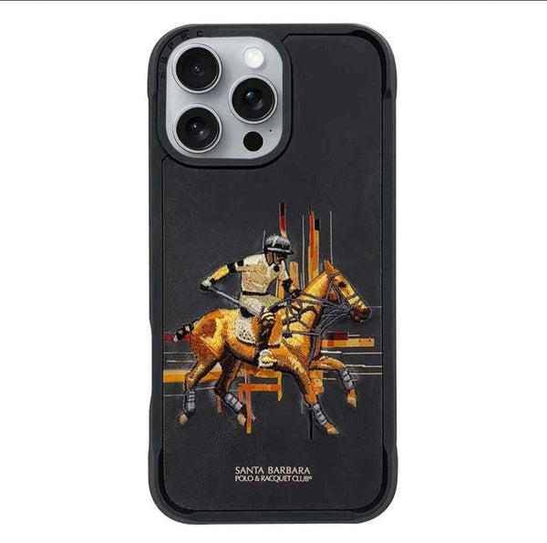 Santa Barbara Cedric Series Embroided Leather Case for iPhone 16 Series