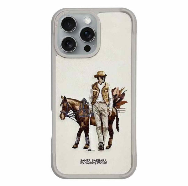 Santa Barbara Cedric Series Embroided Leather Case for iPhone 16 Series