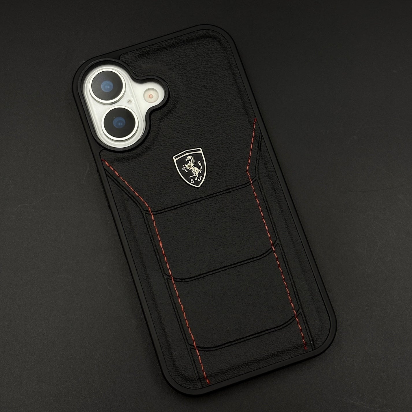 Ferrari Heritage Premium Leather Case for iPhone 17 Series Iconic Black Design