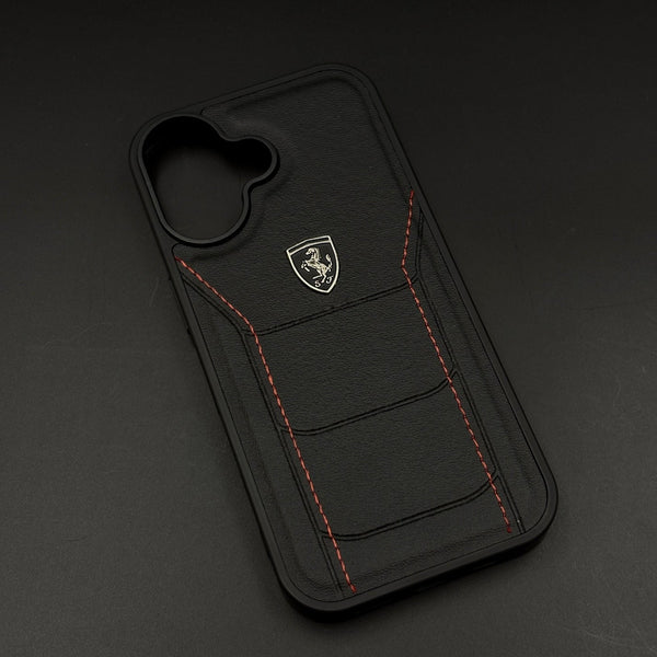 Ferrari Heritage Premium Leather Case for iPhone 17 Series Iconic Black Design
