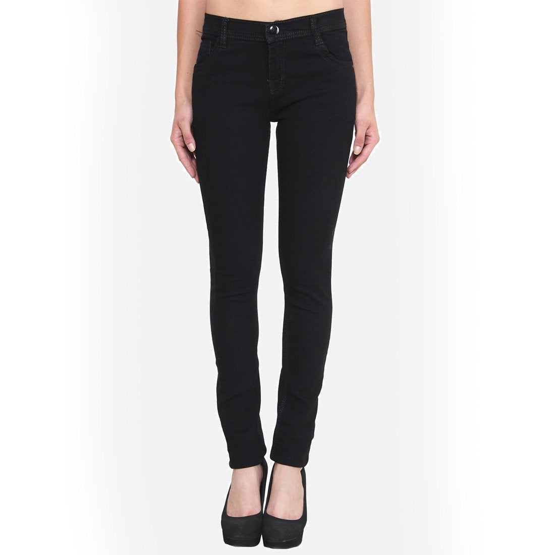 Women's Slim Fit Mid-Rise Light Fade Clean Look Streachable Jeans