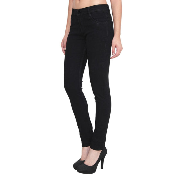 Women's Slim Fit Mid-Rise Light Fade Clean Look Streachable Jeans