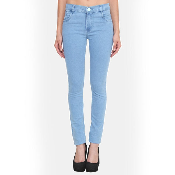 Women's Slim Fit Mid-Rise Light Fade Clean Look Streachable Jeans