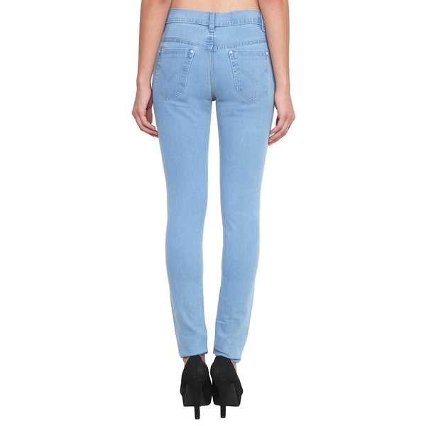 Women's Slim Fit Mid-Rise Light Fade Clean Look Streachable Jeans