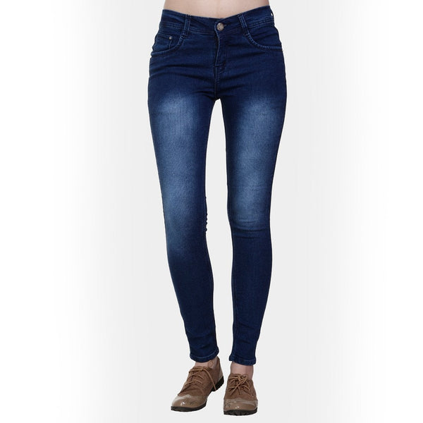 Women's Slim Fit Mid-Rise Light Fade Clean Look Streachable Jeans