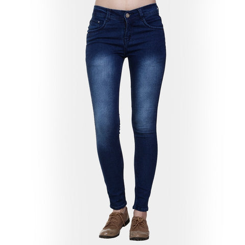 Women's Slim Fit Mid-Rise Light Fade Clean Look Streachable Jeans