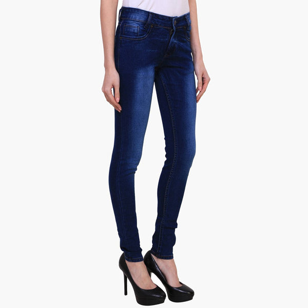 Women's Skinny Fit Mid-Rise Light Fade Clean Look Streachable Jeans