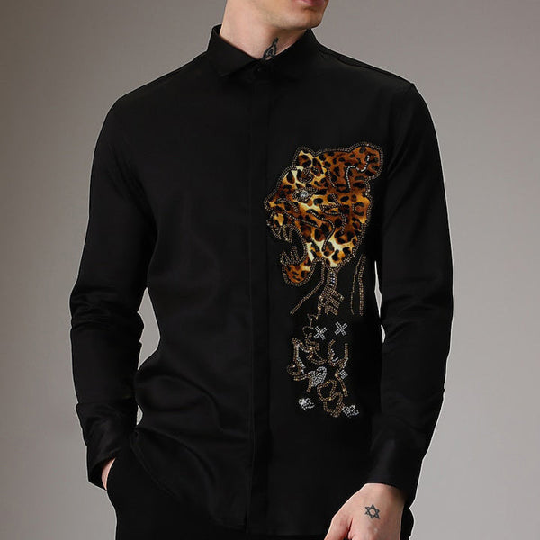 Luxury Tiger Embellished Shirt