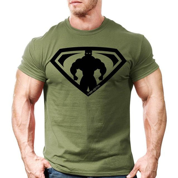 Men Gyms Fitness Printed T-shirt 2018 New Short sleeve Cotton t shirt Man Summer Casual Fashion Slim O-Neck Tee Tops Clothing