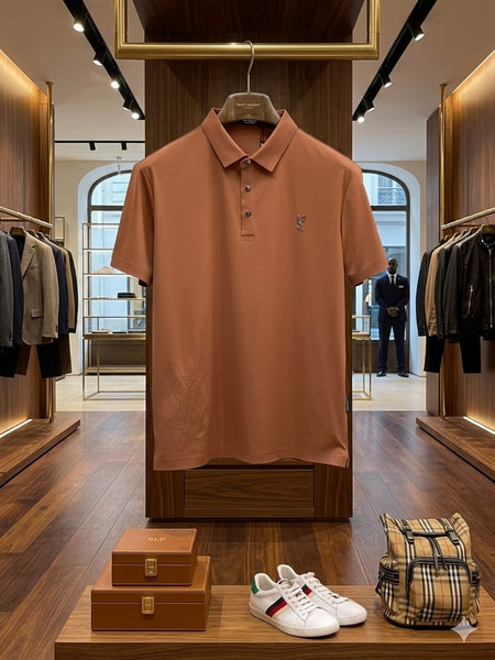  Men's Terracotta Orange Polo Shirt | Embroidered Logo | Premium Luxury Fashion